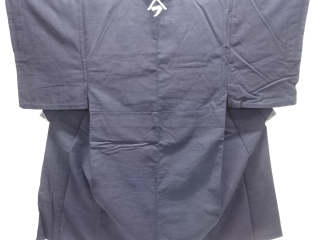 アンティーク　木綿本藍べんがら染単衣男物着物(腰紐付き)